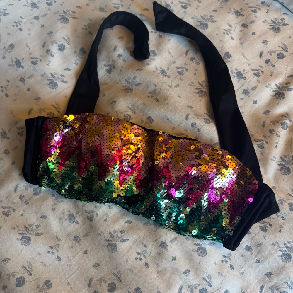 Victoria secret sequin bandeau bikini top